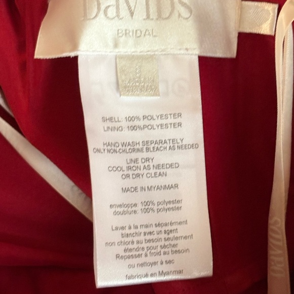 David's Bridal Red Sheath Sweetheart Strapless Dress - Picture 7 of 8